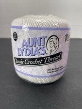 AUNT LYDIA'S CLASSIC CROCHET THREAD Size 10 WHITE 001 400 YDS