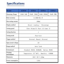 ⁺ Tester ET510 DC Low Resistance Tester Portable Milliohm Meter