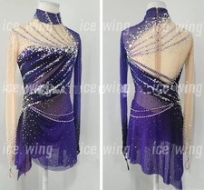 Figure Skating Dress Ice Skating Dress Competition Skating Wear purple dyeing