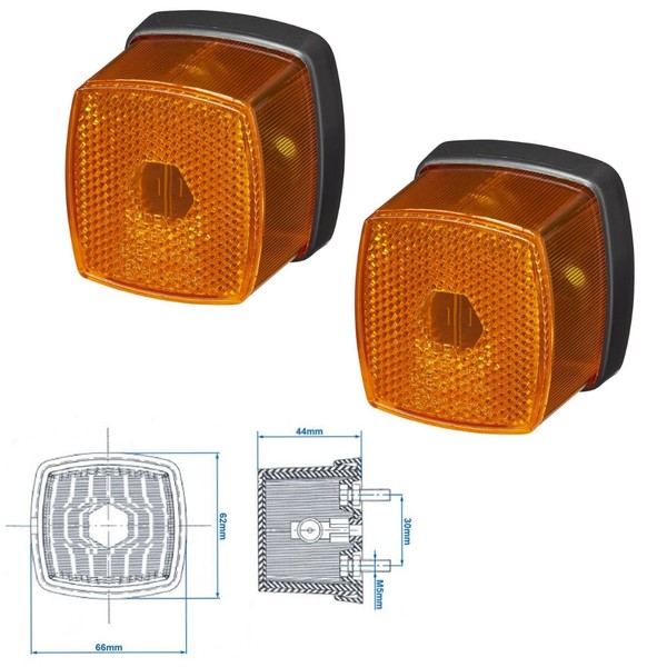 2 X Positionsleuchte 12V Orange Begrenzungsleuchten AnhäNger Positionslicht LKW-image