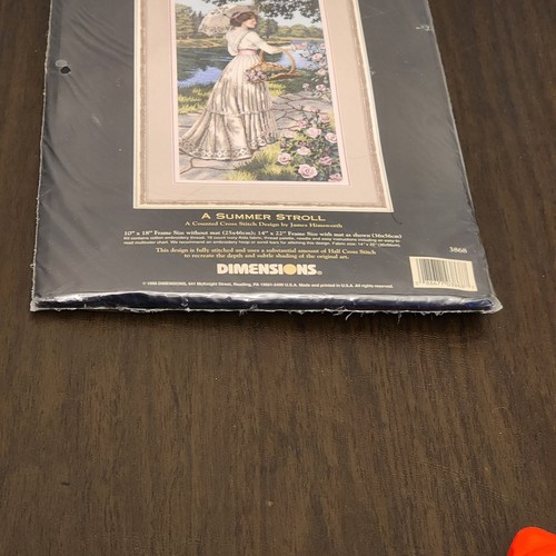 1998 DIMENSIONS GOLD COLLECTION Counted Cross Stitch #3868 SUMMER STROLL 14"x22" - Picture 10 of 11