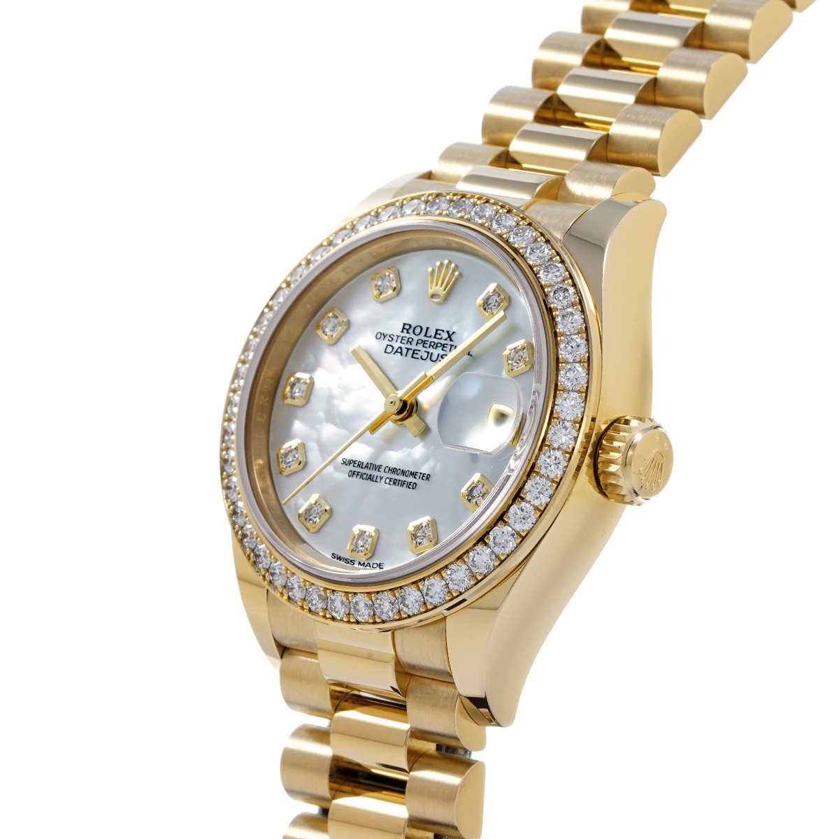 Rolex Datejust 279138RBR 28mm Yellow Gold White Wristwatch #WW6051 image 2