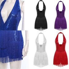 Womens Bodysuit Halloween Jumpsuit Tango Dancewear Cosplay Rompers Costume Rave