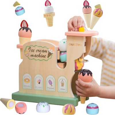 Holz Eismaschine Spielset für Kinderküche & Kaufladen