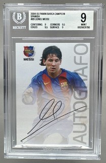 1780 Lionel Messi 2004 Panini Megacracks Barca Campeon Spanish #89 RC BGS 9