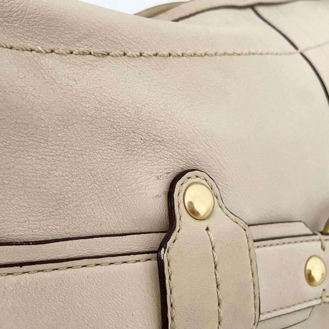 Coach One Shoulder Bag Hobo Bag Beige BEIGE Gold Hardware Horse