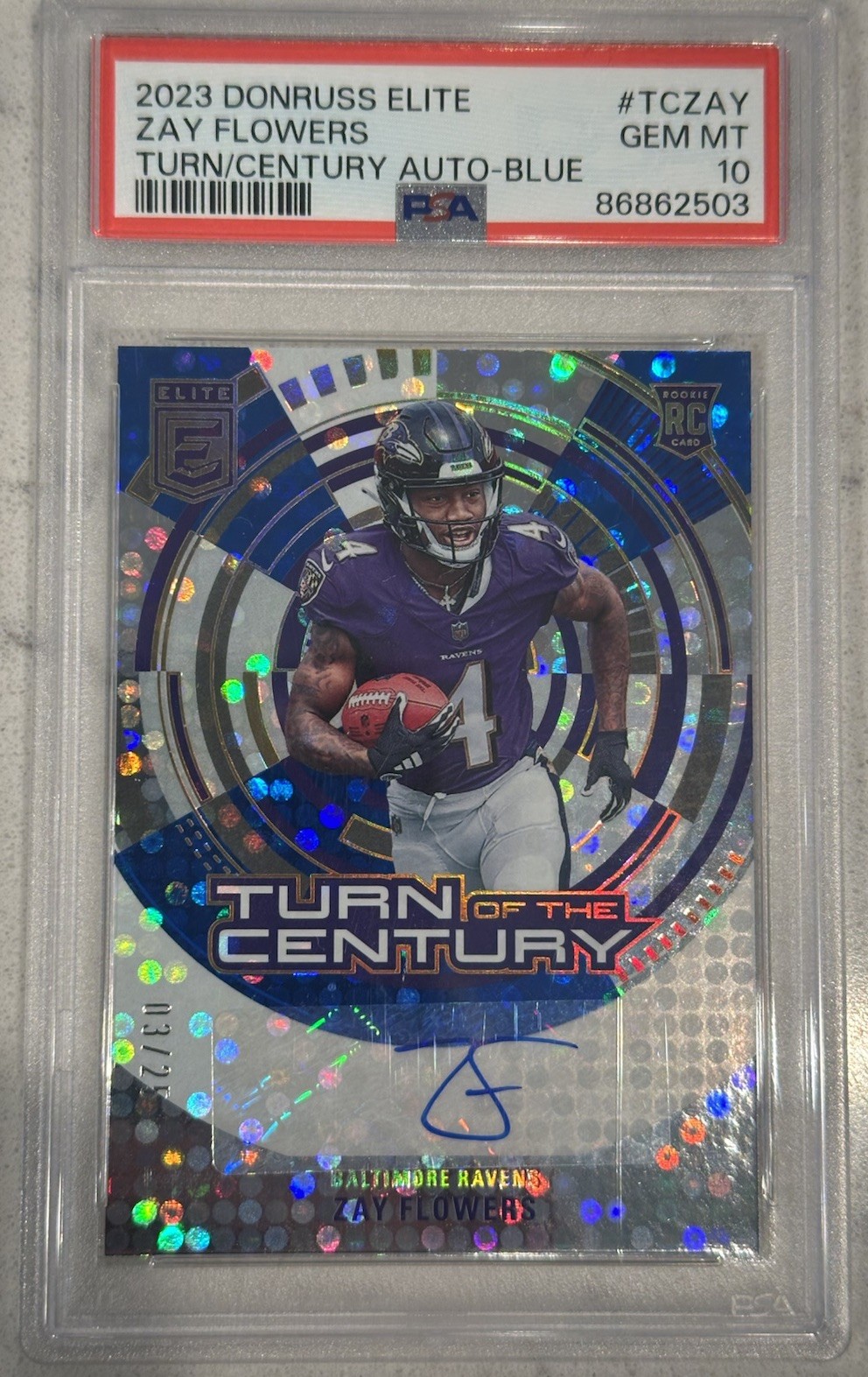 Zay Flowers Panini Donruss Elite Turn of the Century Autograph #TCZAY Base