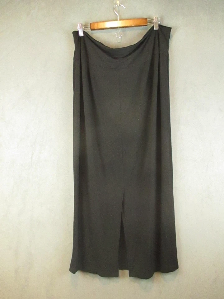Falda Eileen Fisher para mujer 1X negra maxi jersey elástico plus hecha en EE. UU. Foto 2 de 4