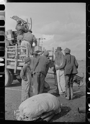 New Madrid County Missouri 1939 Sharecroppers Moving Highway Officials Levee