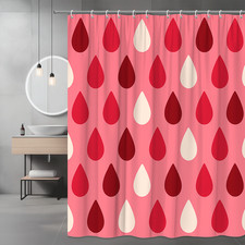 Cute Pink and Red Drop Pattern Shower Curtain
