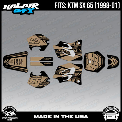 Graphics Kit for KTM 65SX SX65 (1998-2001) SX-65 Rugged Series - Tan