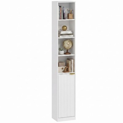 HOMCOM Bücherregal verstellbares Regal 6 Ebenen weiß Holzoptik