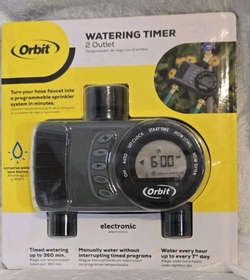 NIB Orbit Conserve Digital Water Irrigation Timer 2 Outlet Programmable Model #