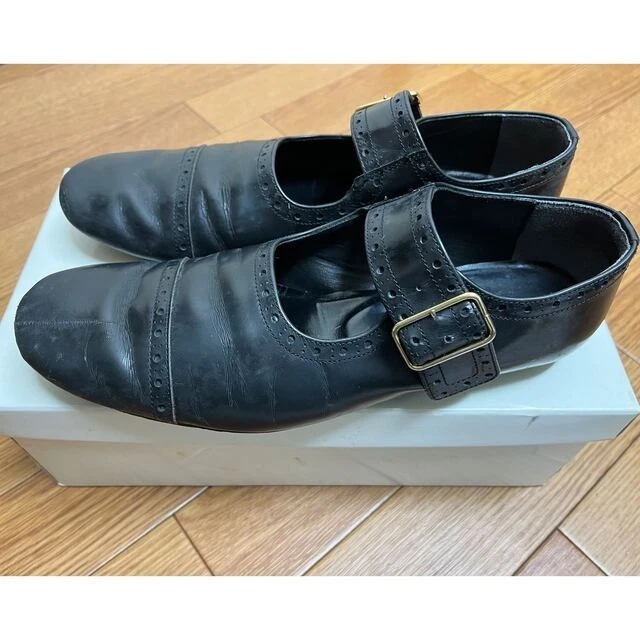 USED JUNYA WATANABE COMME DES GARCONS ONE STRAP SHOES BLACK ACCEPTABLE JAPAN - Image 2 of 4