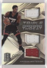 2016-17 Panini Spectra Triple Threat Materials 65/149 Hassan Whiteside #9 8cl