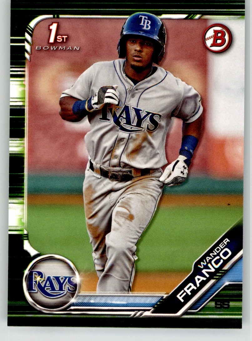 Wander Franco 2019 Bowman Prospects Camo BP-100 Tampa Bay Rays 1st