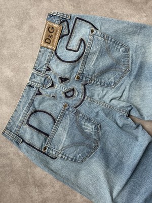 Dolce & Gabbana Jeans | Mid Waist | Women Size L W32/34 | Light Wash Logo | Y2K