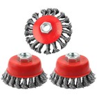 3 pack wire wheel brush for angle grinder 4 inch threaded arbor