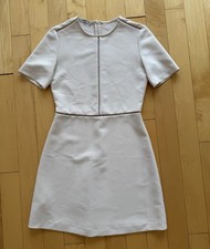 Mango Dress, Cream, A-line, Sz 4, EUC, Cutout Ladder Stitch, Minimalist