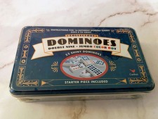 Collectors Dominoes Double Nine Jumbo Color Dot 55 Shiny Pieces Tin Cardinal/NEW