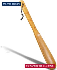 Wooden Shoe Horn 13'' Inch Long Handle Shoe Helper Spoons Retro Wood Shoehorn wi