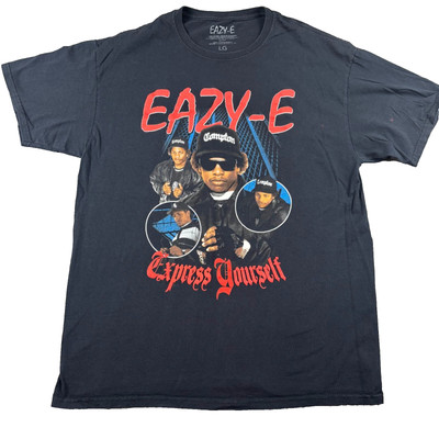 Eazy-E T Shirt Mens L Black Cotton Express Yourself Graphic Print Crew Neck