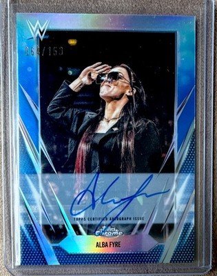 Topps 2026 Topps Chrome WWE Alba Fyre Auto Blue Refractor /150 #BCA-ALF