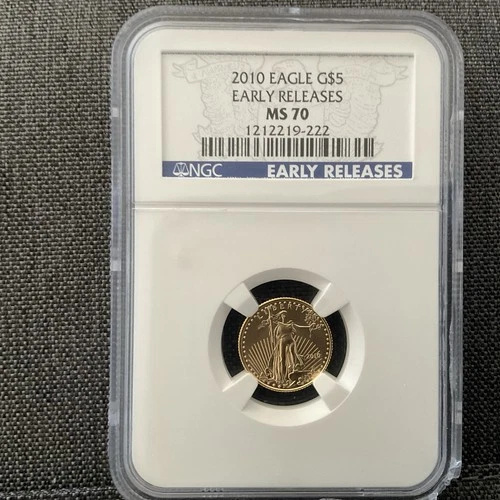 2010 $5 American Gold Eagle 1/10 oz NGC MS70 Early Release #222