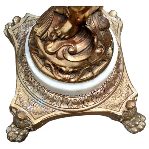 Crystal 30" Floor Ashtray Solid Bronze Cherub Marble Base Wedding Centerpiece - Picture 16 of 21