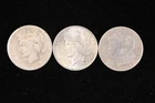 US 90% SILVER DOLLAR LOT OF 3 COINS PEACE MORGAN FREE SHIPPING NO RESERVE