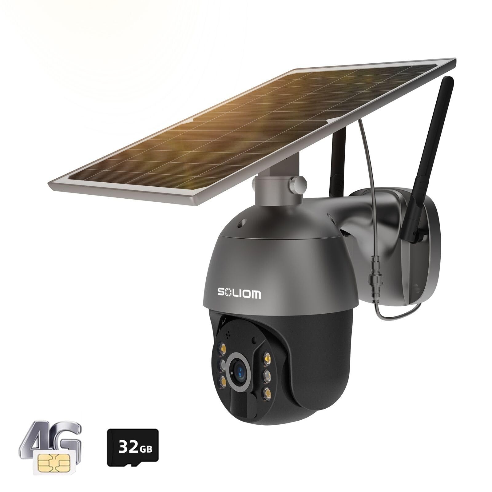 SOLIOM S600 3G/4G LTE Solar Powered Cellular Security Camera Wireless Outdoor...