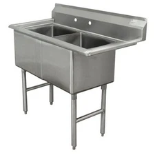 Advance Tabco 24 in x 24 in x 14 in 2 Compartment Sink w/ No