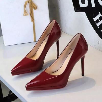 Pumps Vino Rot Glänzend Sexy Mittelschneider Absatz 10,5 CM Feier CF52234