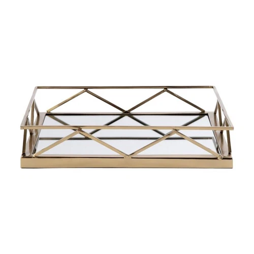 Butler Specialty Company Lydon Rectangle Mirrored Serving Tray - Polished Gold - Picture 4 of 5