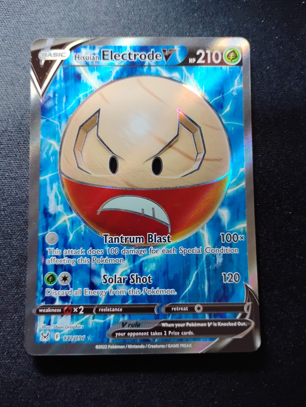 Pokemon Hisuian Electrode V (Full Art) 172/196 Swsh11: Lost Origin Holo