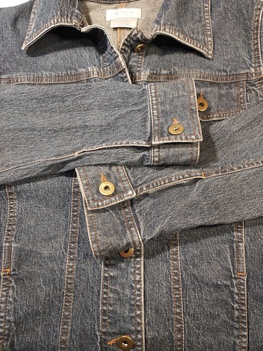 Van Heusen Blue Jean Jacket Women's Size Medium Cotton Snaps Blue Denim Pockets - Picture 7 of 10