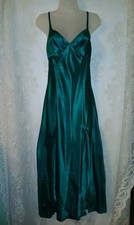 Vintage Fredericks of Hollywood Emerald Green Satin Maxi Slip Dress Lingerie S