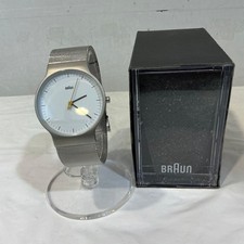 Braun Silver Classic Slim Men's Watch Quartz Excellent For Ages 14 