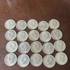 20 Kennedy Half Dollars 40% Silver 1965-1969 Lot