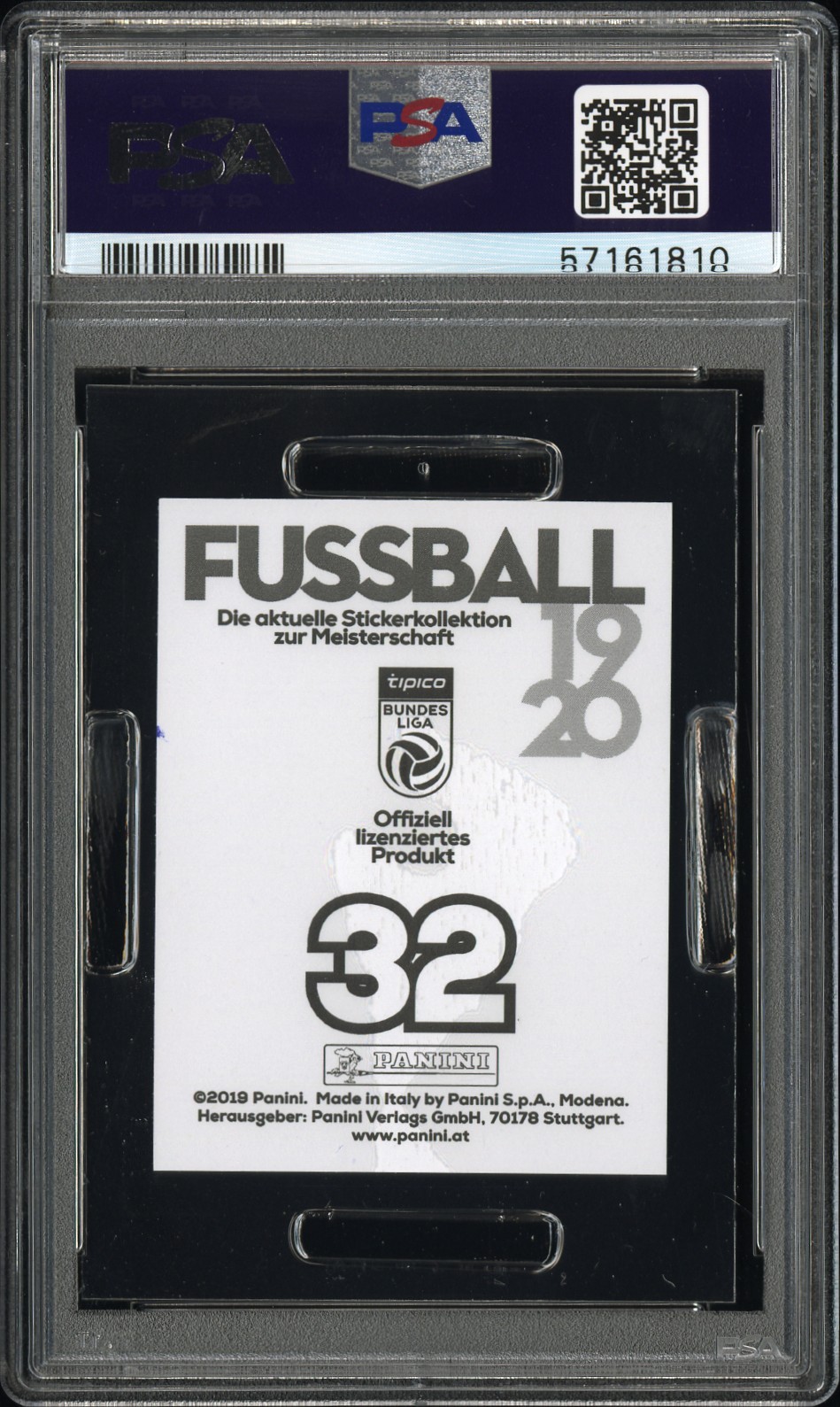 2019 PANINI FUSSBALL BUNDESLIGA #32 ERLING HAALAND ROOKIE RC PSA 9 view 2