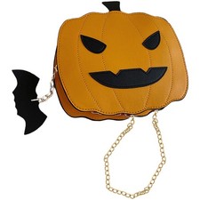Fashionable Durable PU Pumpkin Shoulder Bag for Women Halloween Messenger