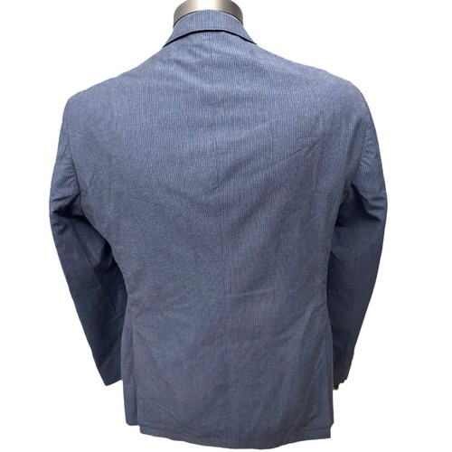 44R John Varvatos Peak Lapel Blazer Coat Jacket Cotton Linen Navy Pinstripe 56EU - Picture 5 of 15