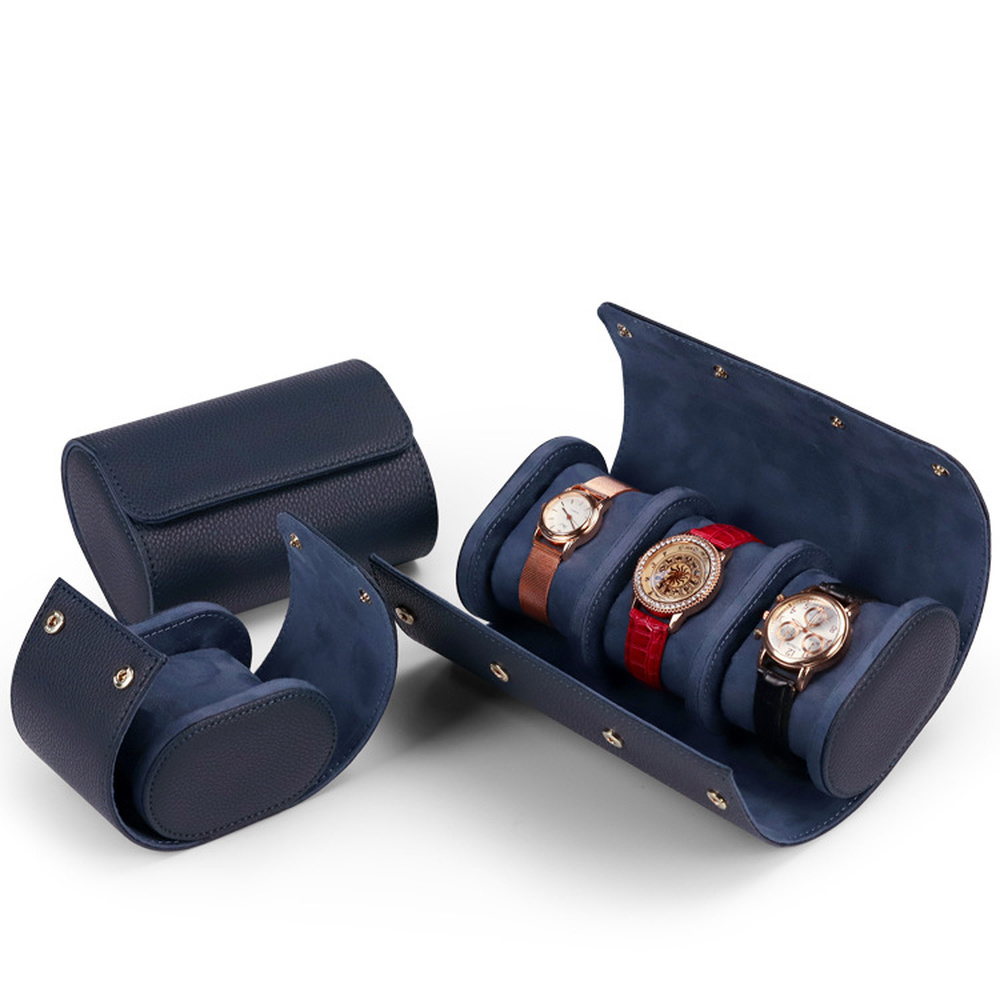 1/2/3 Slots Leather Travel Watch Case Roll Organizer Portable Watch Box ...