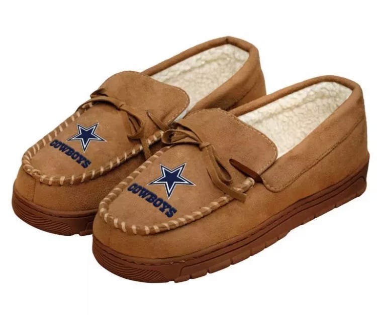 SAOLA NFL Dallas Cowboys Tan mocassino suola in gomma dura ciabatte da uomo