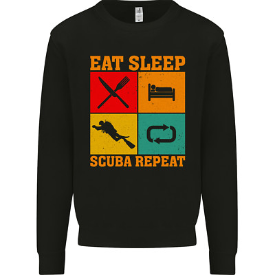 Eat Sleep Scuba Repeat lustig Tauchen Taucher Herren Sweatshirt Pullover