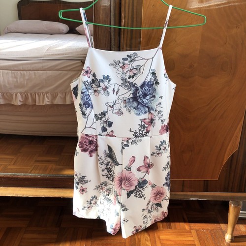 Bardot Junior Girls Romper Size 7 Years White Floral Lined Sleeveless VGUC - Picture 2 of 11