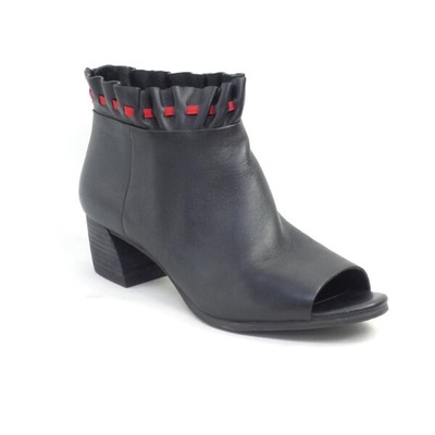 Lori Goldstein Collection Open Toe Booties with Ruching Black