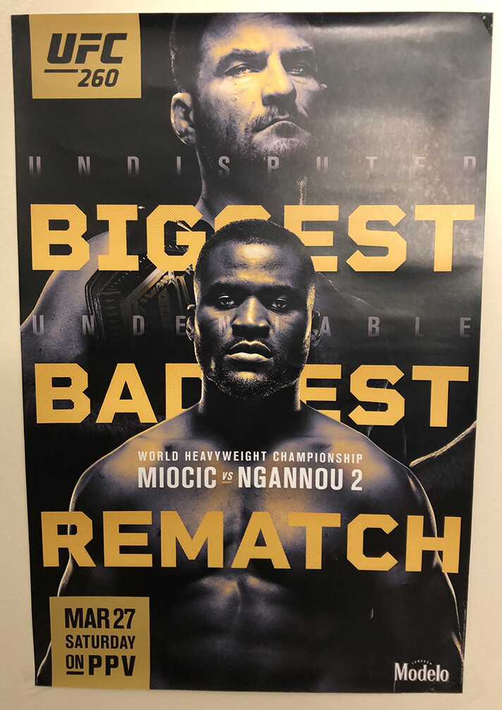 UFC 260 Fight Poster Miocic Ngannou 24x36