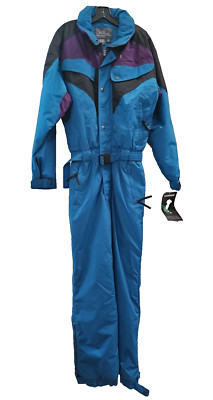 Vintage White Fir Insulated Waterproof Ski Snow Suit Teal Men's Small (NWT)