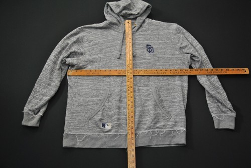 San Diego Padres Hoodie Baseball MLB Majestic Sweatshirt Large L Gray 225CL - Picture 2 of 5